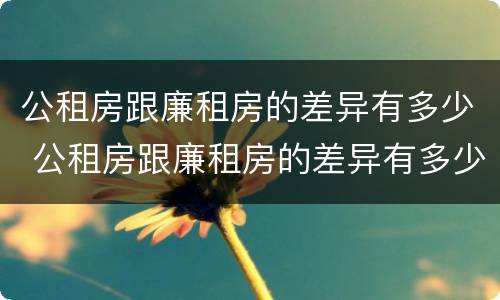 公租房跟廉租房的差异有多少 公租房跟廉租房的差异有多少个