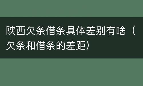 陕西欠条借条具体差别有啥（欠条和借条的差距）