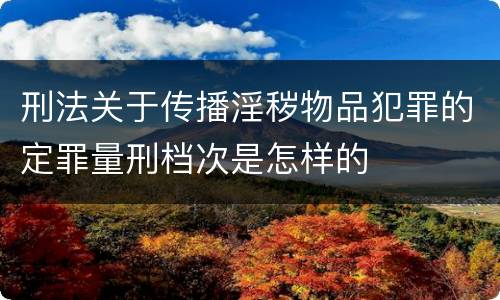 刑法关于传播淫秽物品犯罪的定罪量刑档次是怎样的