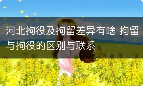 河北拘役及拘留差异有啥 拘留与拘役的区别与联系