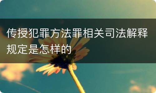传授犯罪方法罪相关司法解释规定是怎样的