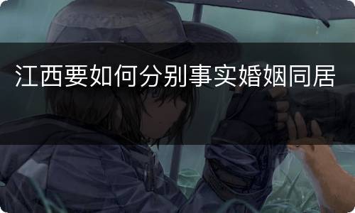 江西要如何分别事实婚姻同居