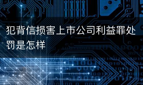 犯背信损害上市公司利益罪处罚是怎样