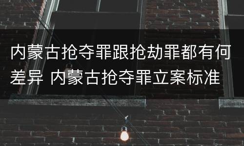 内蒙古抢夺罪跟抢劫罪都有何差异 内蒙古抢夺罪立案标准