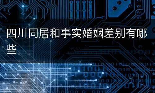 四川同居和事实婚姻差别有哪些