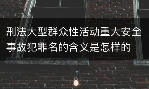 刑法大型群众性活动重大安全事故犯罪名的含义是怎样的
