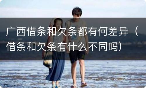 广西借条和欠条都有何差异（借条和欠条有什么不同吗）