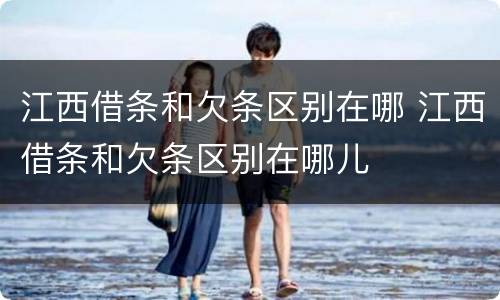 江西借条和欠条区别在哪 江西借条和欠条区别在哪儿