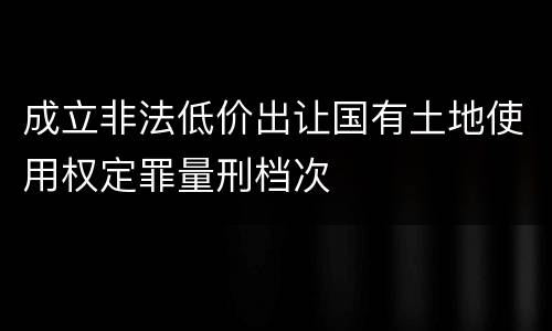 成立非法低价出让国有土地使用权定罪量刑档次