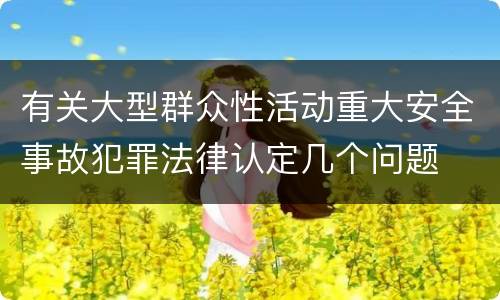 有关大型群众性活动重大安全事故犯罪法律认定几个问题