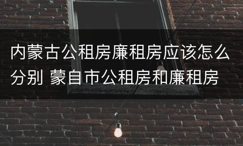 内蒙古公租房廉租房应该怎么分别 蒙自市公租房和廉租房