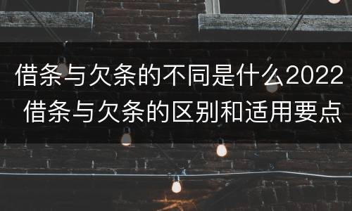 借条与欠条的不同是什么2022 借条与欠条的区别和适用要点