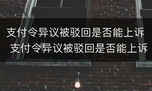 支付令异议被驳回是否能上诉 支付令异议被驳回是否能上诉法院