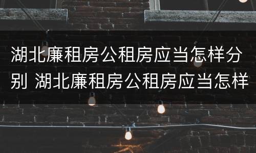 湖北廉租房公租房应当怎样分别 湖北廉租房公租房应当怎样分别购买