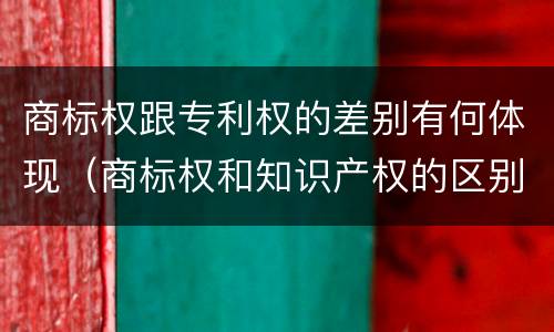 商标权跟专利权的差别有何体现（商标权和知识产权的区别）