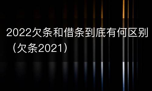 2022欠条和借条到底有何区别（欠条2021）
