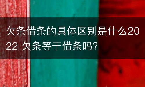 欠条借条的具体区别是什么2022 欠条等于借条吗?