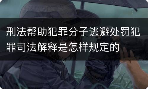 刑法帮助犯罪分子逃避处罚犯罪司法解释是怎样规定的