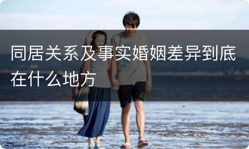 同居关系及事实婚姻差异到底在什么地方