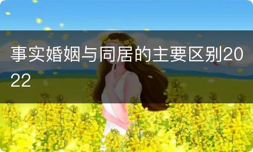 事实婚姻与同居的主要区别2022