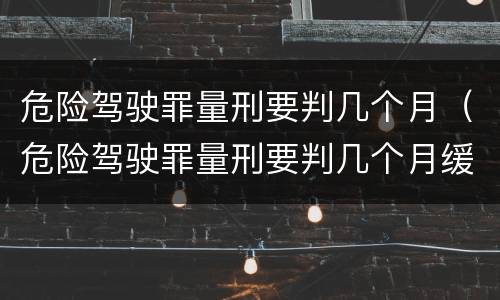 危险驾驶罪量刑要判几个月（危险驾驶罪量刑要判几个月缓刑）