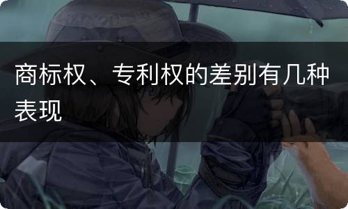 商标权、专利权的差别有几种表现