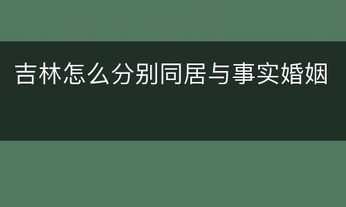 吉林怎么分别同居与事实婚姻
