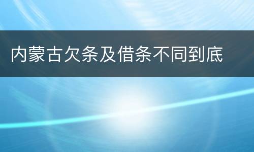 内蒙古欠条及借条不同到底