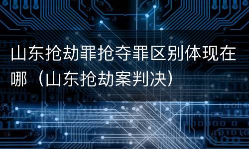 山东抢劫罪抢夺罪区别体现在哪（山东抢劫案判决）