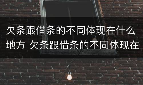 欠条跟借条的不同体现在什么地方 欠条跟借条的不同体现在什么地方呢