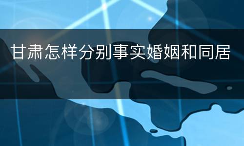 甘肃怎样分别事实婚姻和同居
