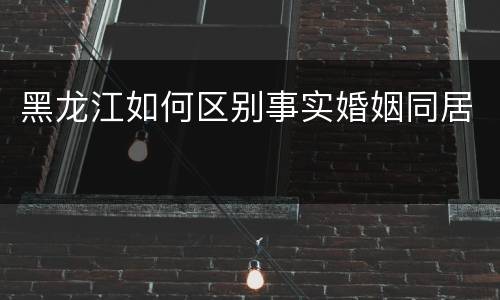 黑龙江如何区别事实婚姻同居