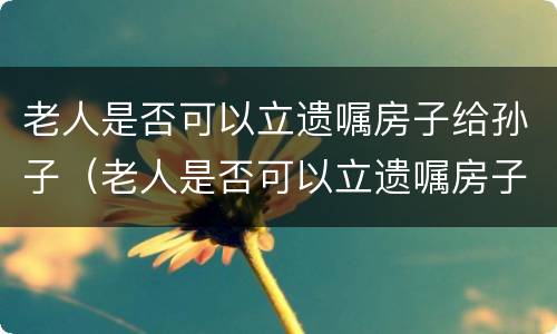 老人是否可以立遗嘱房子给孙子（老人是否可以立遗嘱房子给孙子继承）