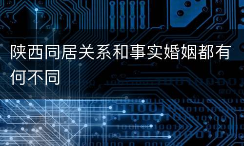 陕西同居关系和事实婚姻都有何不同