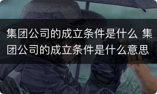 集团公司的成立条件是什么 集团公司的成立条件是什么意思