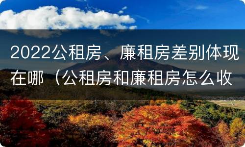 2022公租房、廉租房差别体现在哪（公租房和廉租房怎么收费）