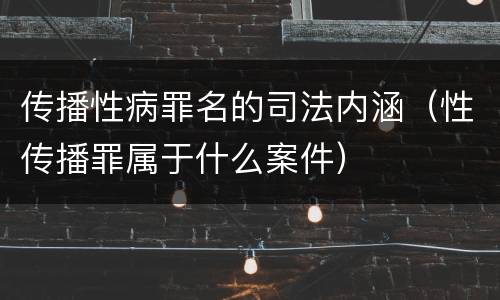 传播性病罪名的司法内涵（性传播罪属于什么案件）