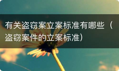 有关盗窃案立案标准有哪些（盗窃案件的立案标准）