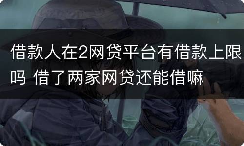 借款人在2网贷平台有借款上限吗 借了两家网贷还能借嘛
