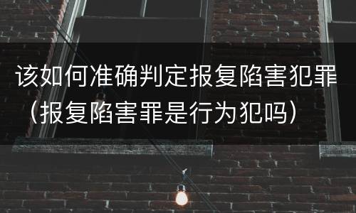 该如何准确判定报复陷害犯罪（报复陷害罪是行为犯吗）