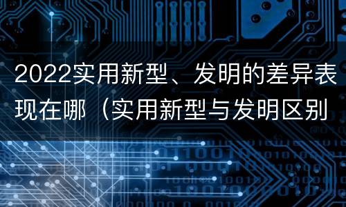 2022实用新型、发明的差异表现在哪（实用新型与发明区别）
