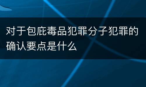 对于包庇毒品犯罪分子犯罪的确认要点是什么