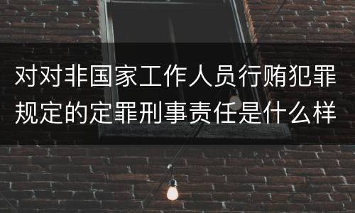 对对非国家工作人员行贿犯罪规定的定罪刑事责任是什么样的