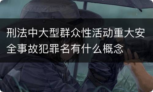 刑法中大型群众性活动重大安全事故犯罪名有什么概念