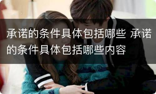承诺的条件具体包括哪些 承诺的条件具体包括哪些内容
