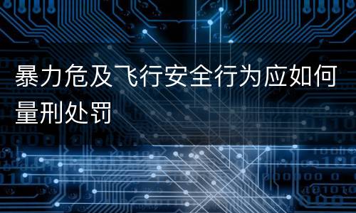 暴力危及飞行安全行为应如何量刑处罚