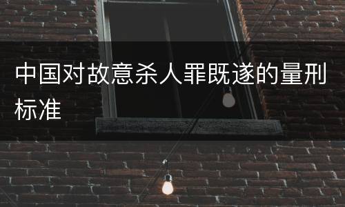 中国对故意杀人罪既遂的量刑标准