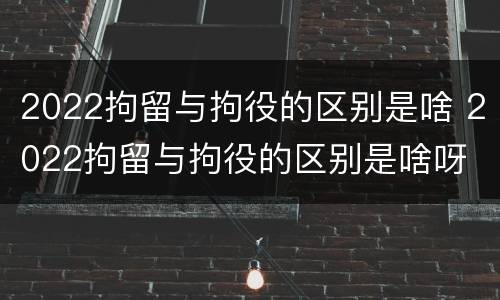 2022拘留与拘役的区别是啥 2022拘留与拘役的区别是啥呀