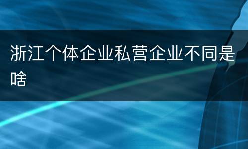 浙江个体企业私营企业不同是啥