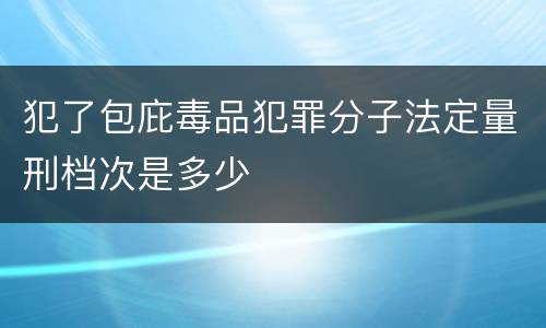 犯了包庇毒品犯罪分子法定量刑档次是多少